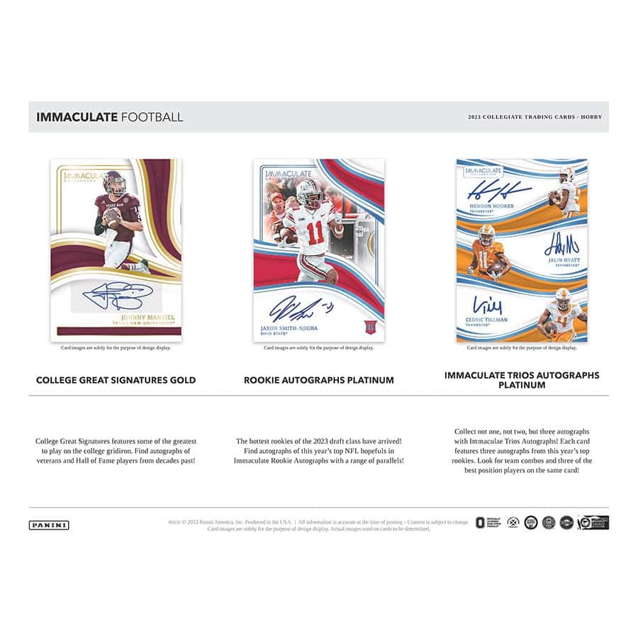 2023 Immaculate Collegiate Football Hobby Box - Image 4
