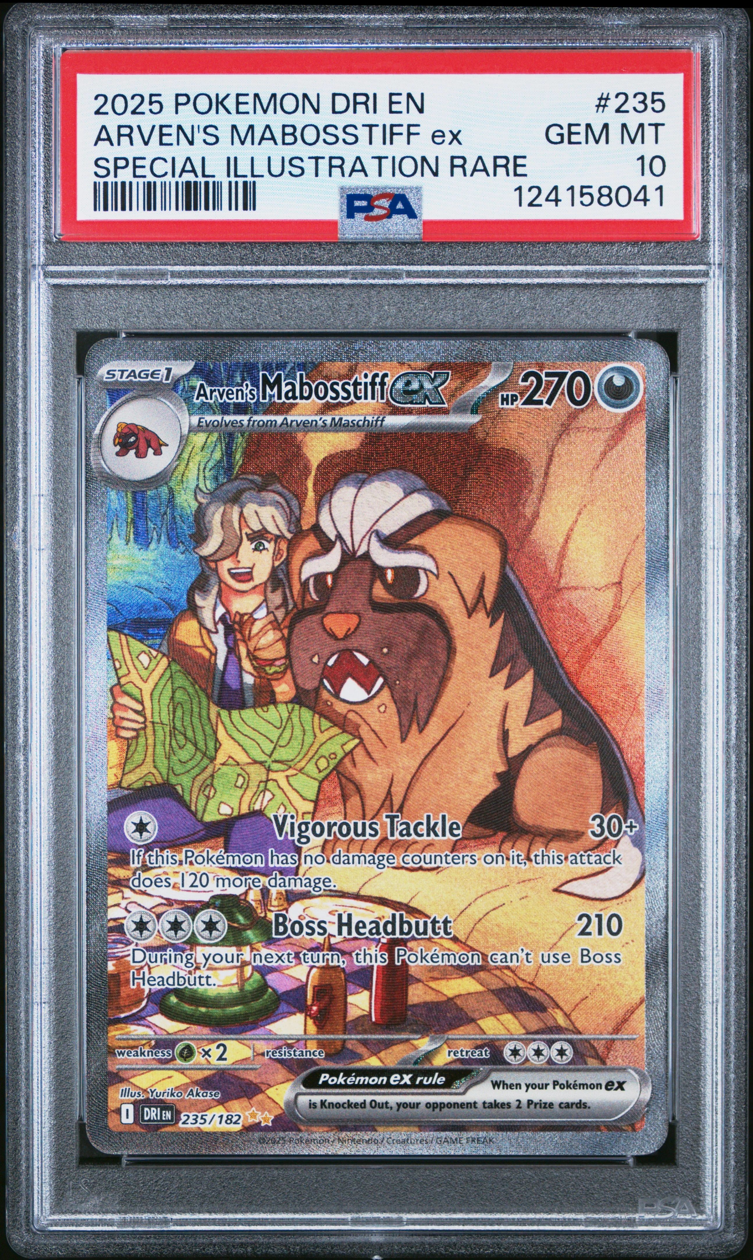 ARVEN'S MABOSSTIFF ex SPECIAL ILLUSTRATION RARE 2025 POKEMON DRI EN-DESTINED RIVALS PSA GEM MT 10
