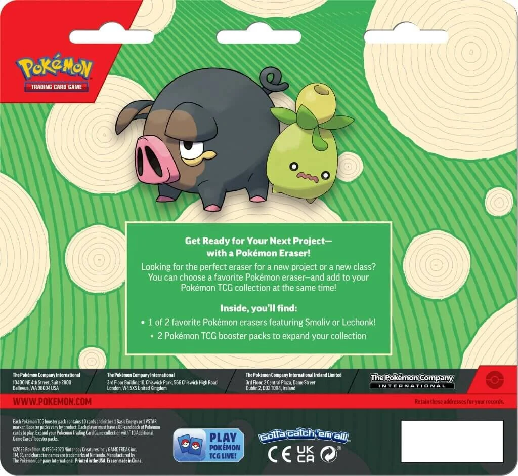Pokémon TCG: Back to School Eraser Blister 2023 (Lechonk) - Image 4