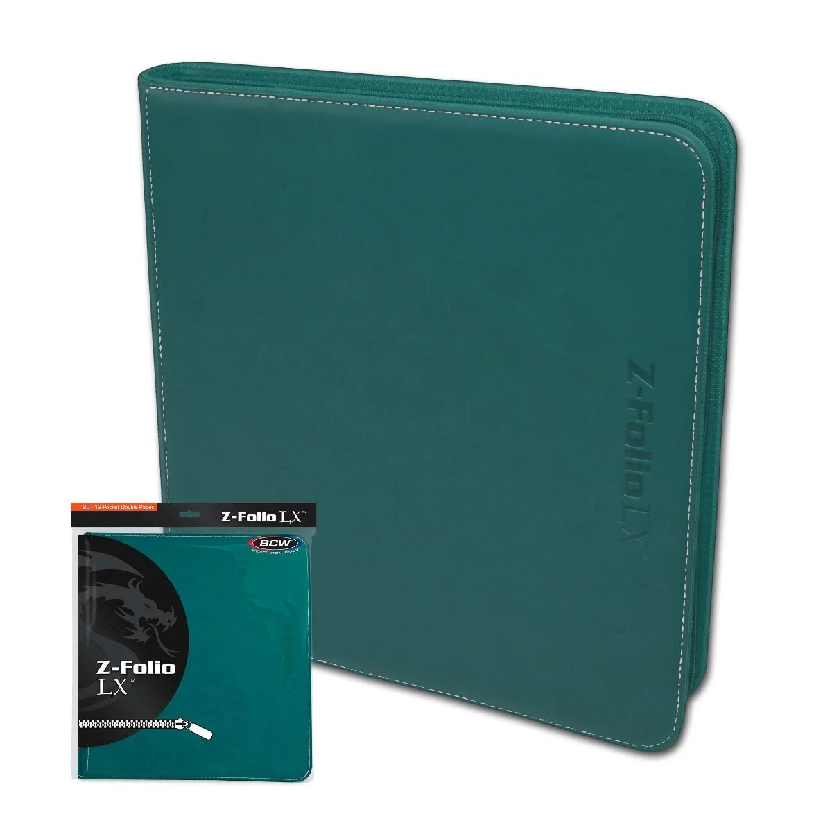 BCW: 12 Pocket Z-Folio LX Zipper Binder (Teal) - Image 3