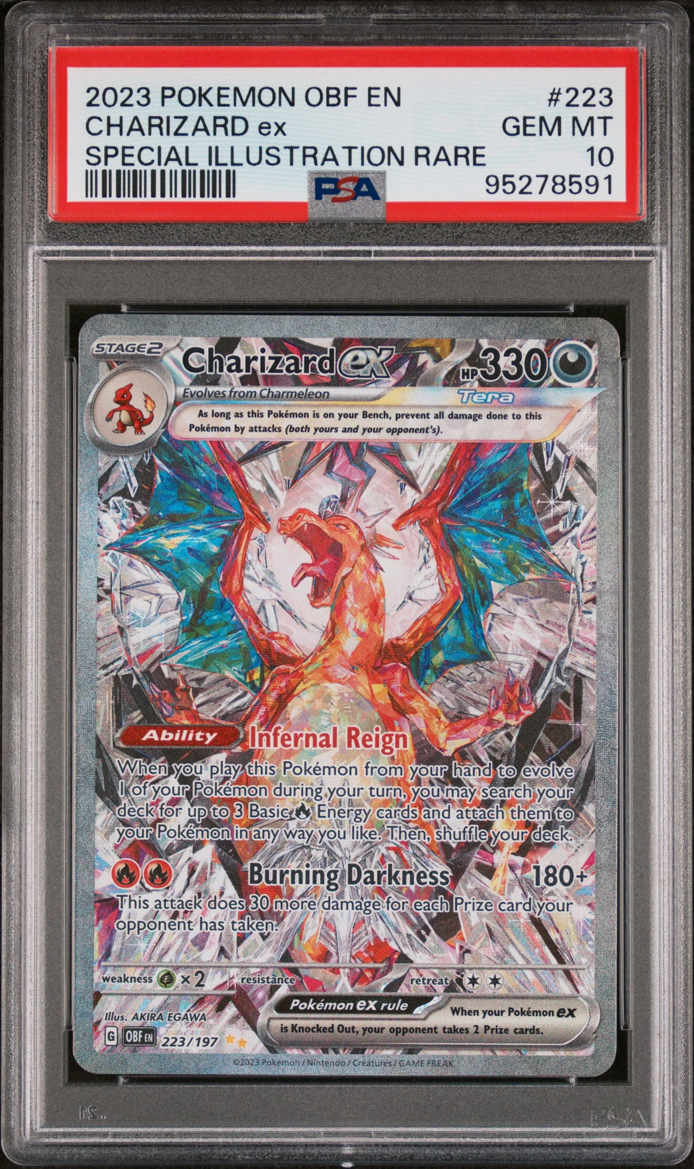 CHARIZARD ex SPECIAL ILLUSTRATION RARE 2023 POKEMON OBF EN-OBSIDIAN FLAMES PSA GEM MT 10