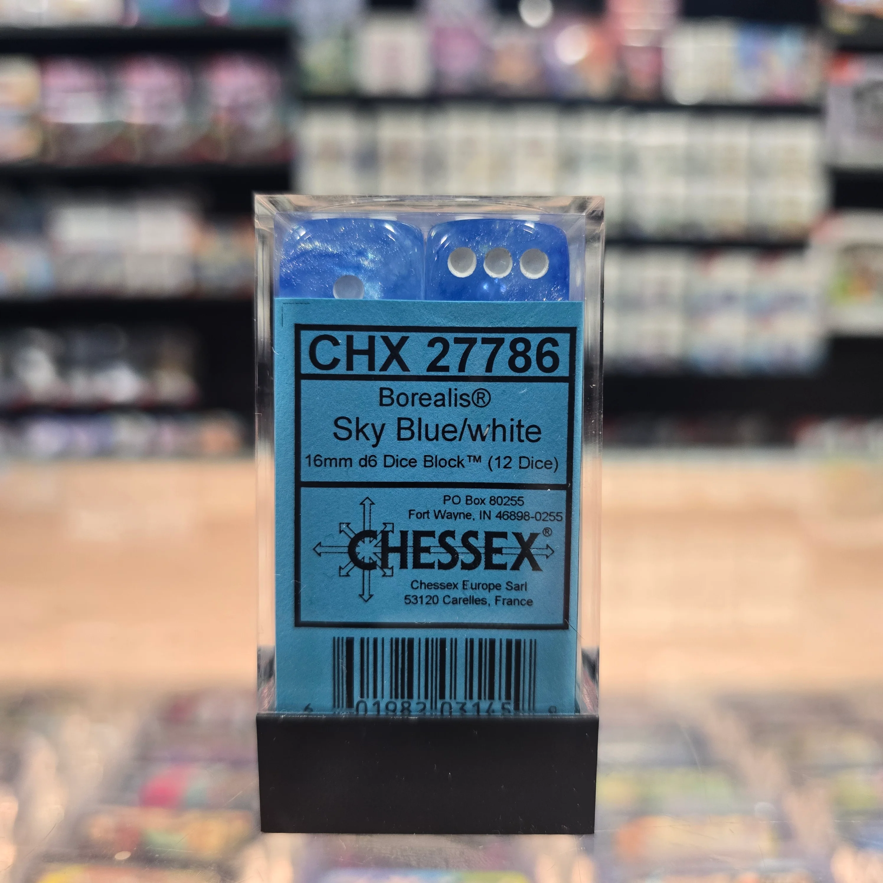Chessex: Borealis - Luminary - 16mm D6 36PC Dice Block (Sky Blue & White) - Image 3
