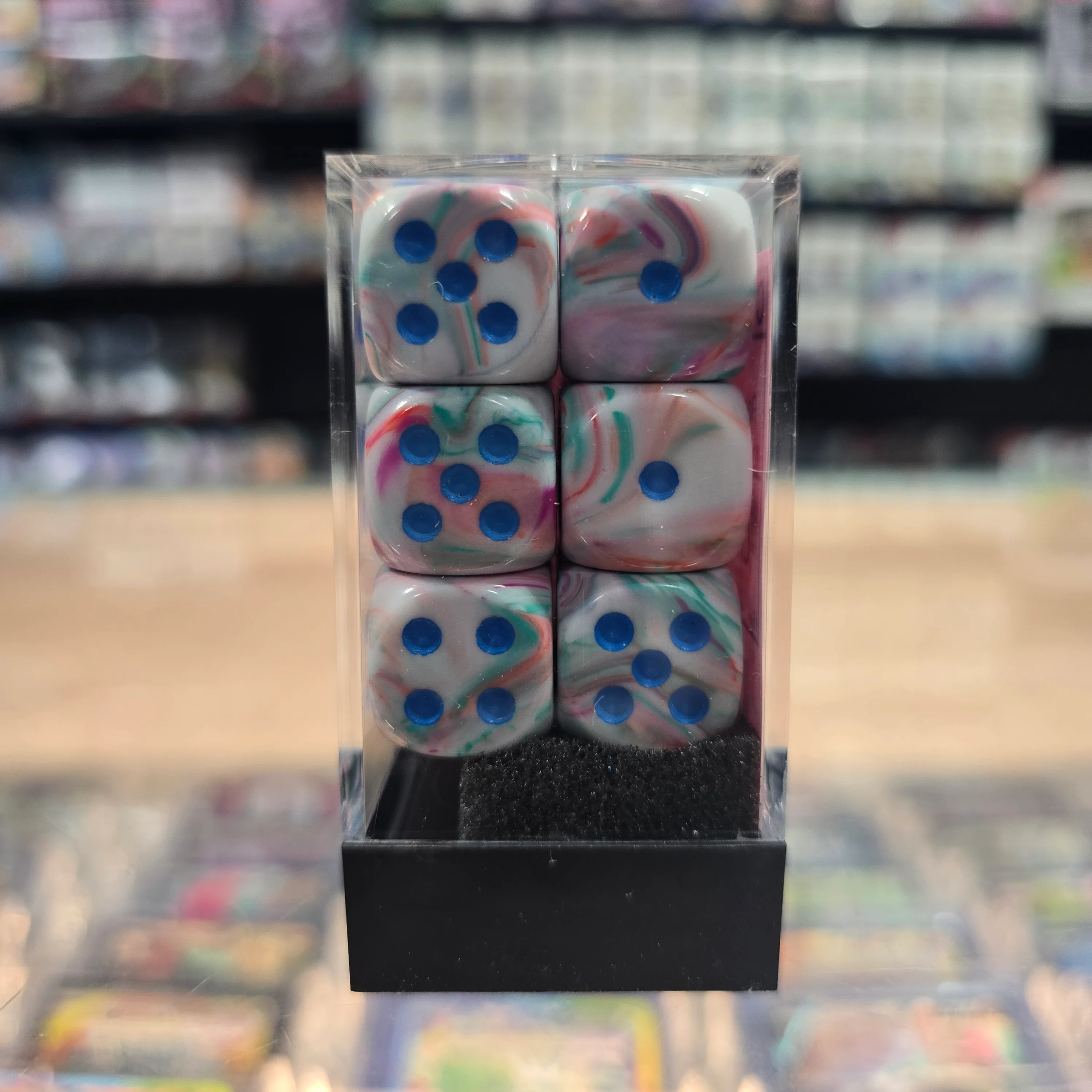 Chessex: Festive - 16mm D6 36PC Dice Block (Pop Art & Blue) - Image 2