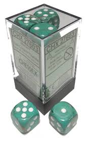 Chessex: Marble - 16mm D6 36PC Dice Block (Oxi-Copper & White) - Image 2