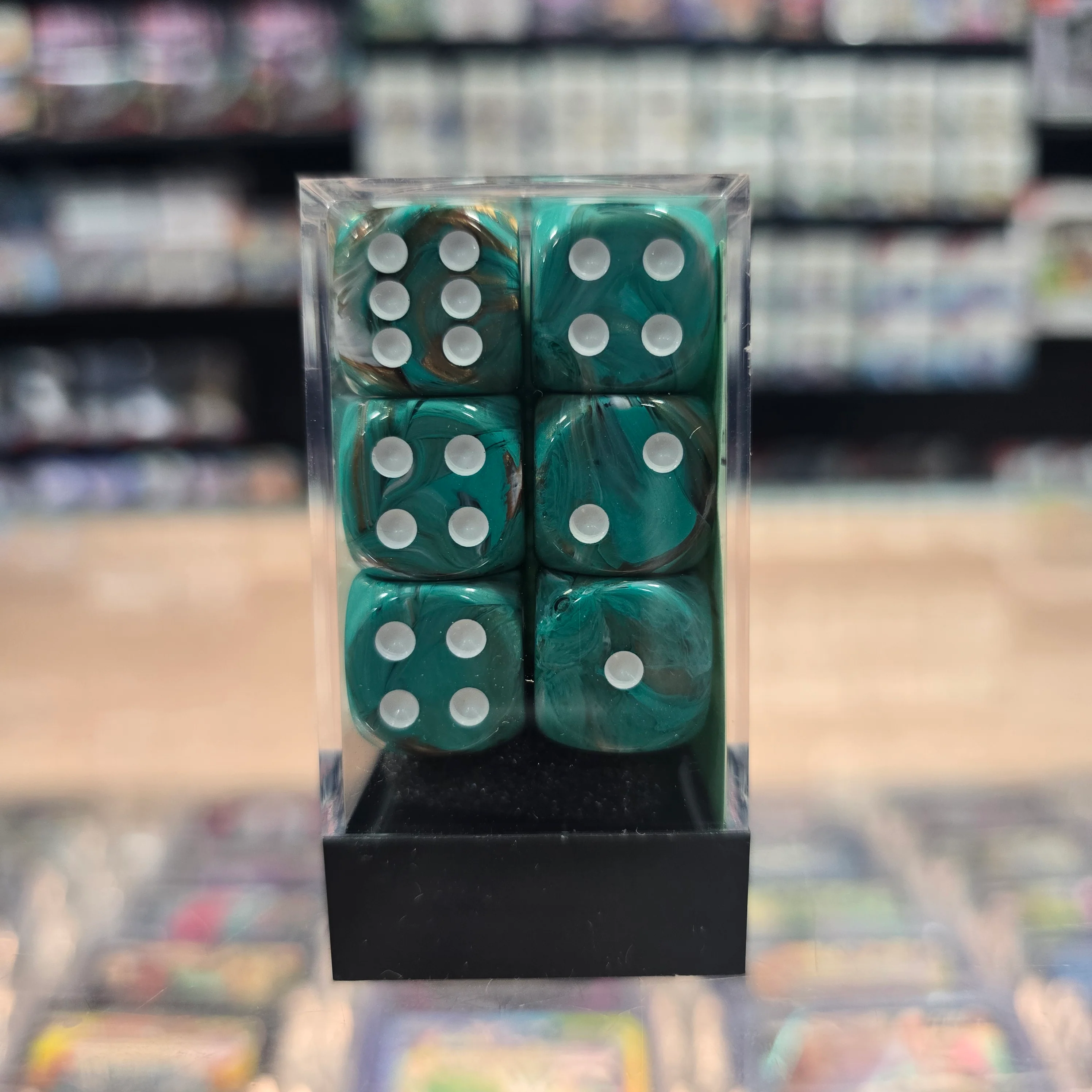 Chessex: Marble - 16mm D6 36PC Dice Block (Oxi-Copper & White) - Image 3