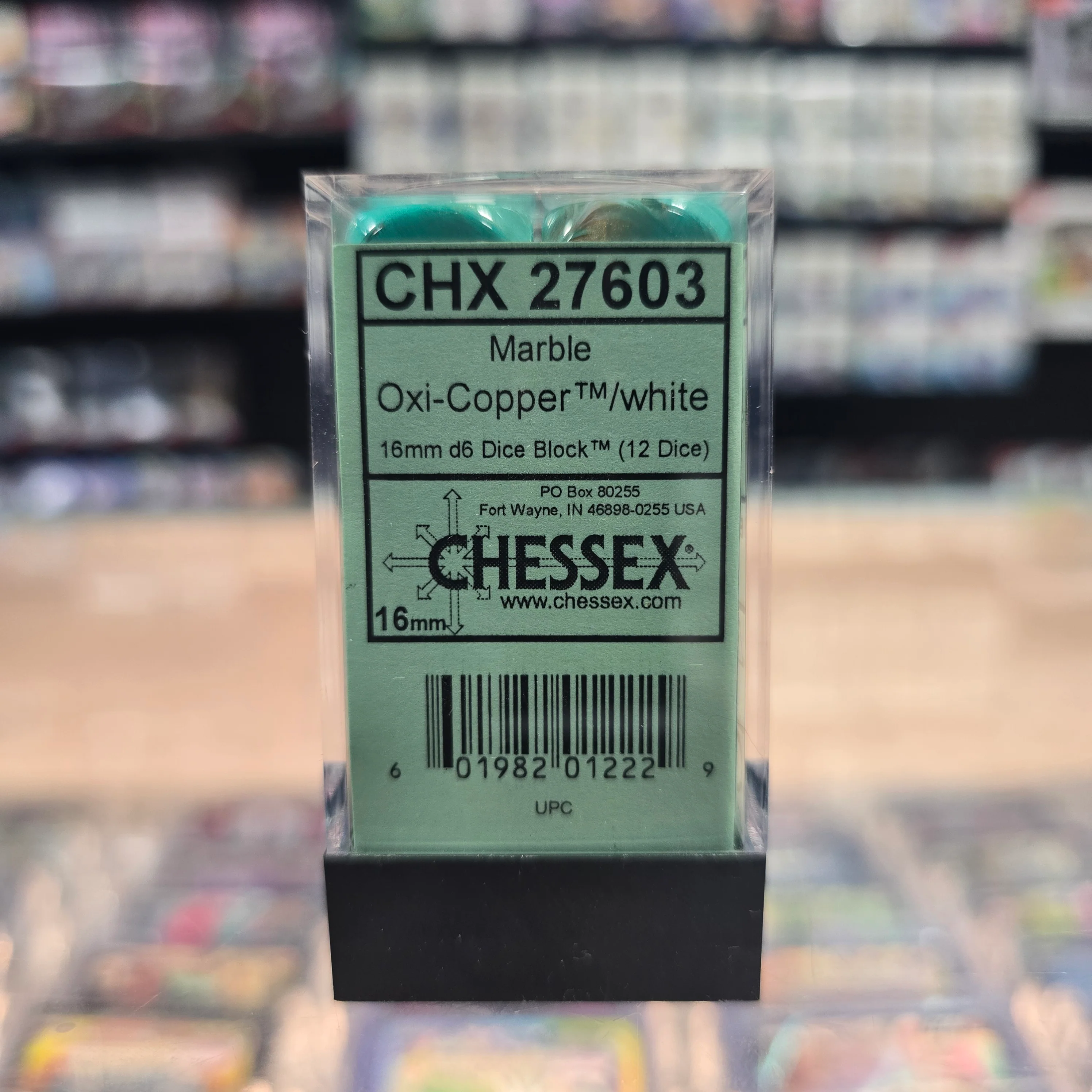 Chessex: Marble - 16mm D6 36PC Dice Block (Oxi-Copper & White) - Image 4