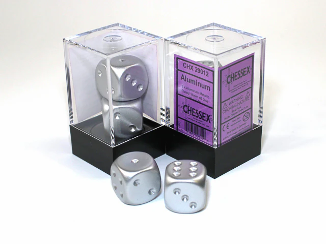 Chessex: Metallic - 16mm D6 2PC Dice Block (Matte Finish) - Image 2