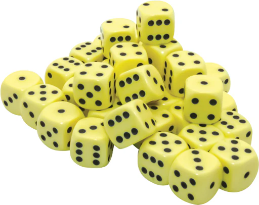 Chessex: Opaque - 12mm D6 36PC Dice Block (Pastel Yellow & Black)
