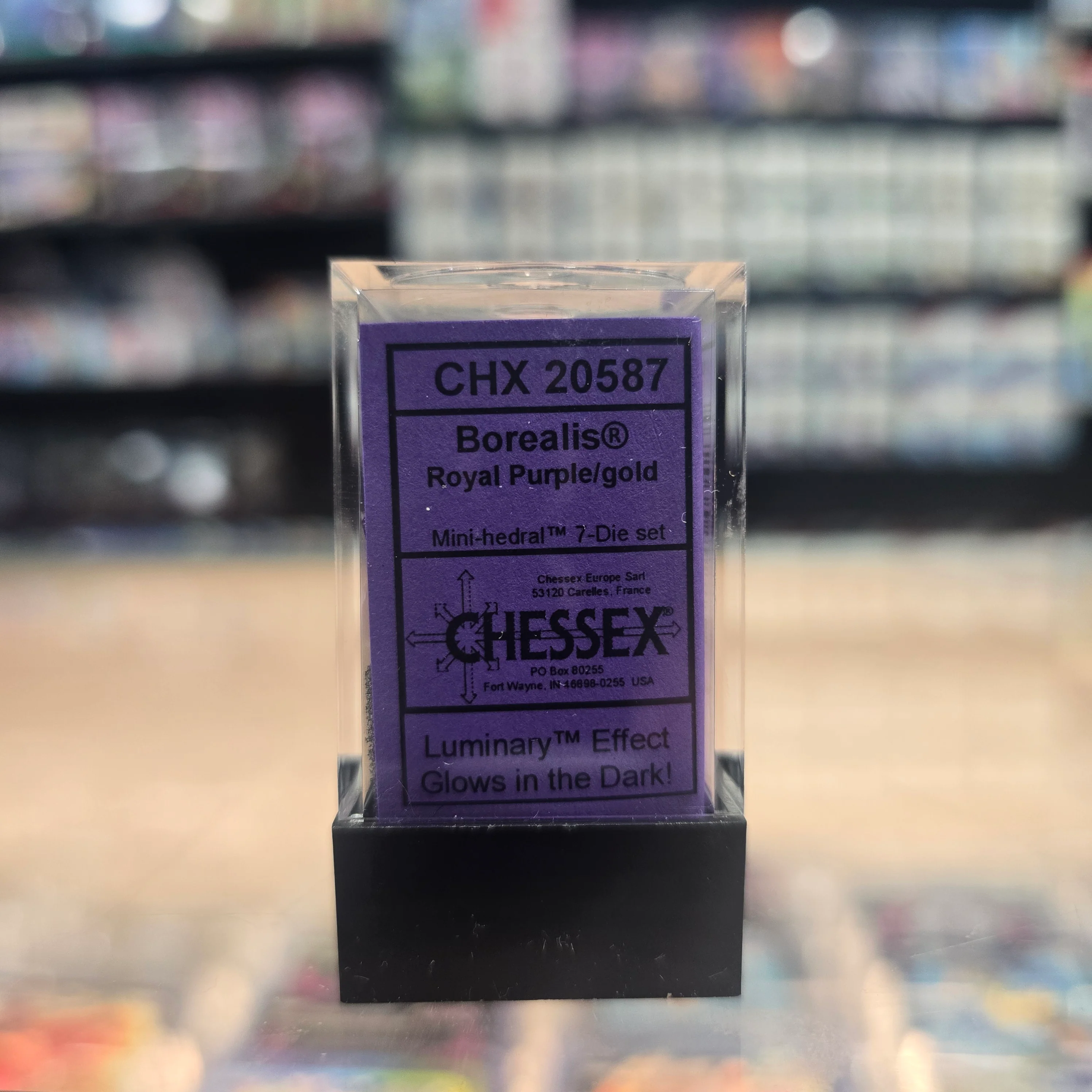 Chessex: Poly Dice Set - Borealis Mini 7PC Luminary (Royal Purple & Gold) - Image 3