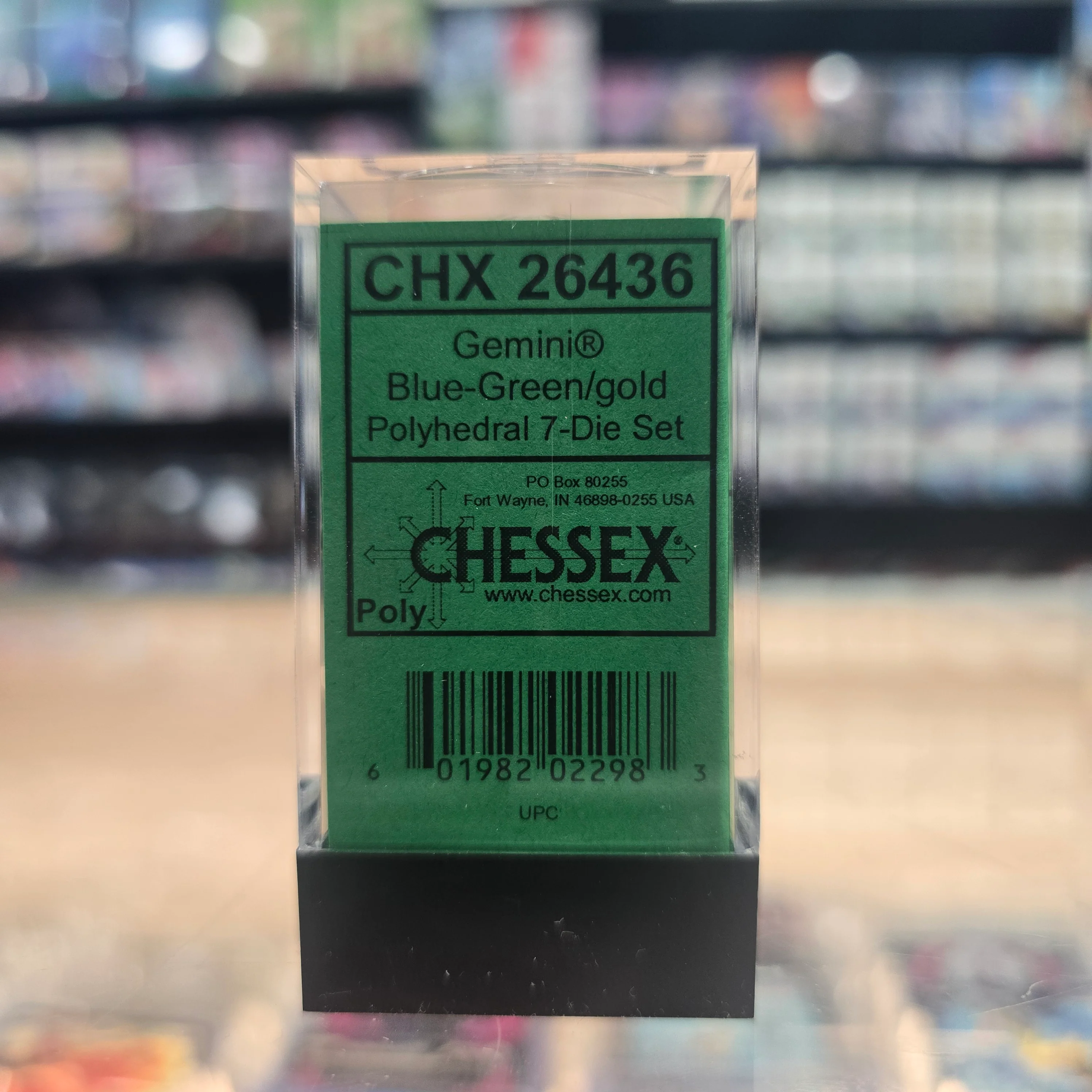 Chessex: Poly Dice Set - Gemini 7PC (Blue-Green & Gold) - Image 3