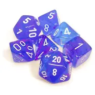 Chessex: Poly Dice Set - Nebula 7PC (Aura & White)
