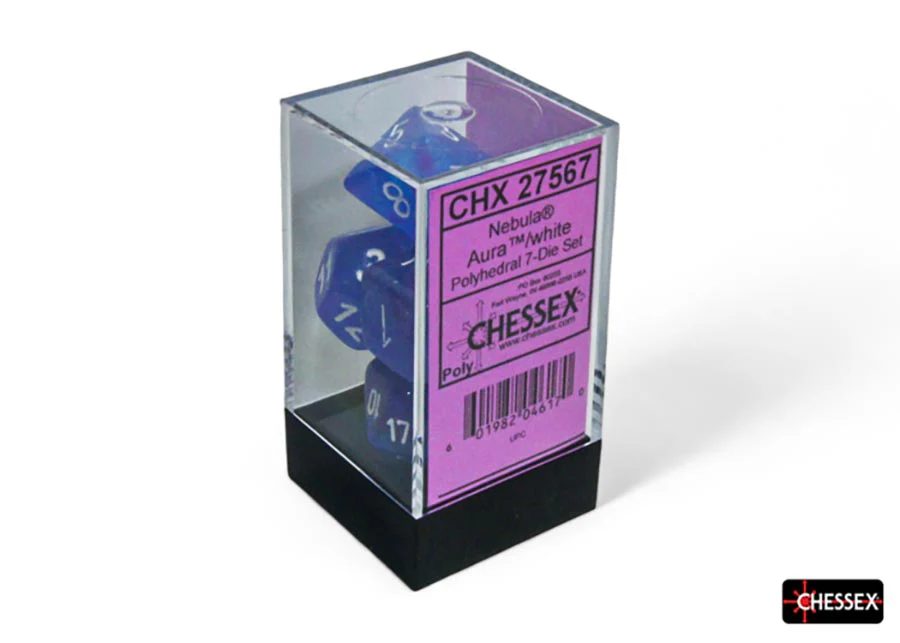 Chessex: Poly Dice Set - Nebula 7PC (Aura & White) - Image 2