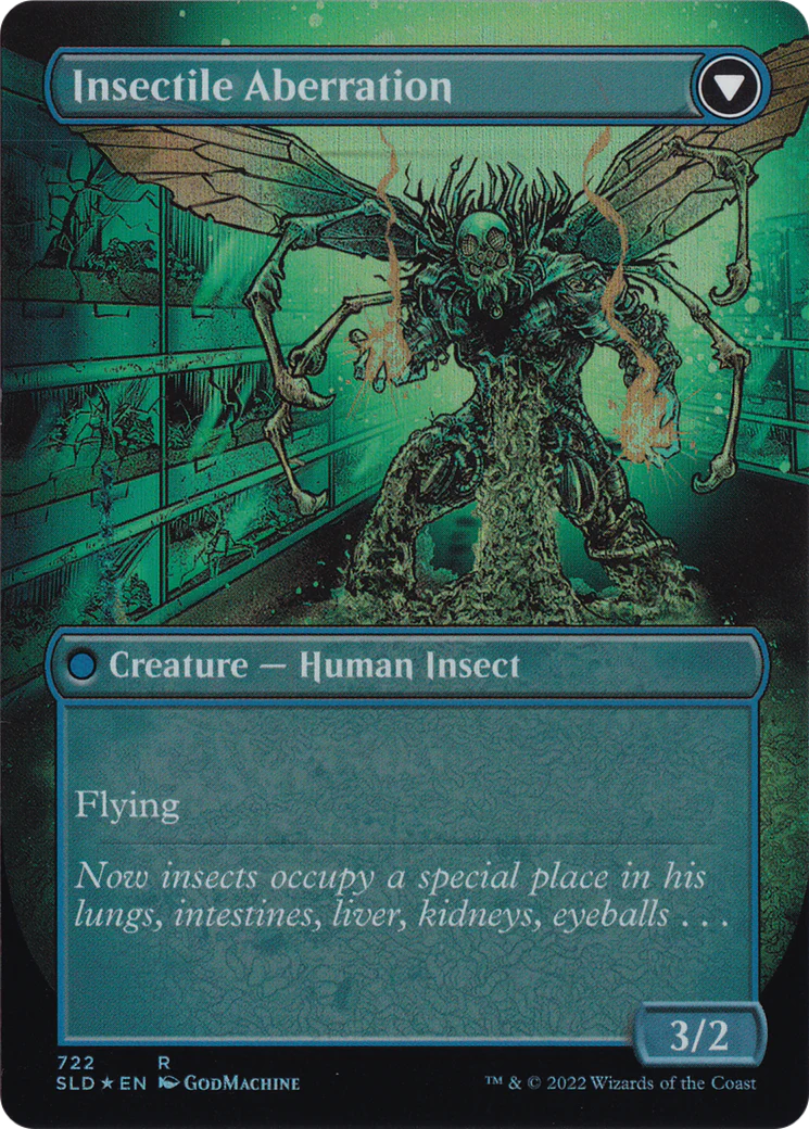 Delver of Secrets // Insectile Aberration (Borderless) [Secret Lair: From Cute to Brute] - Image 2