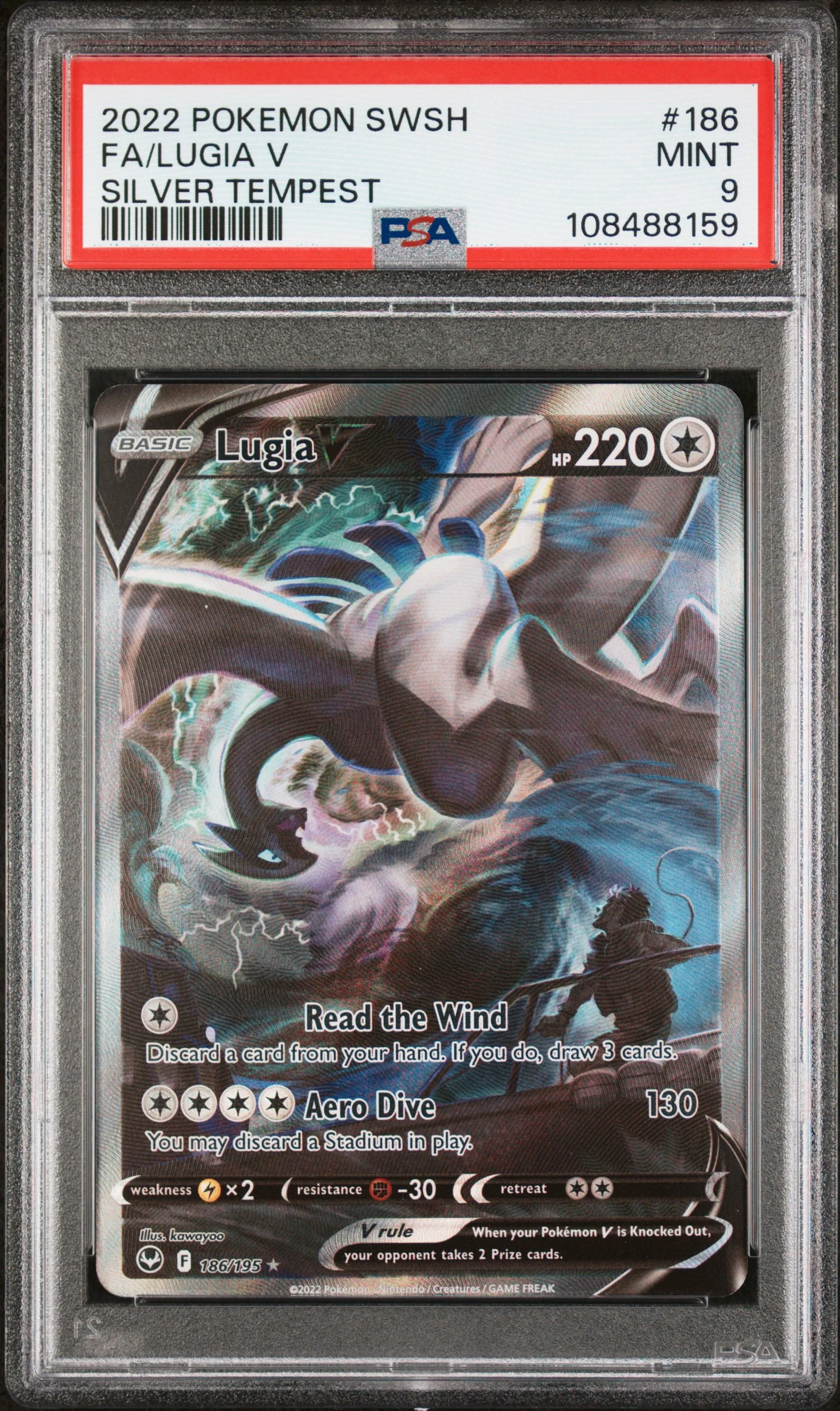 FA/LUGIA V SILVER TEMPEST 2022 POKEMON SWORD & SHIELD SILVER TEMPEST PSA MINT 9