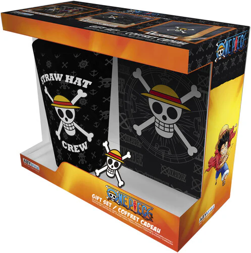 One Piece Gift Set - Glass Cup With Pin & Pocket Skull Notebook - Image 4