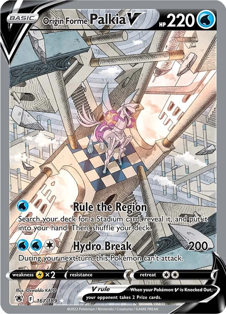Origin Forme Palkia V (Alternate Full Art) (167/189) (SWSH10)