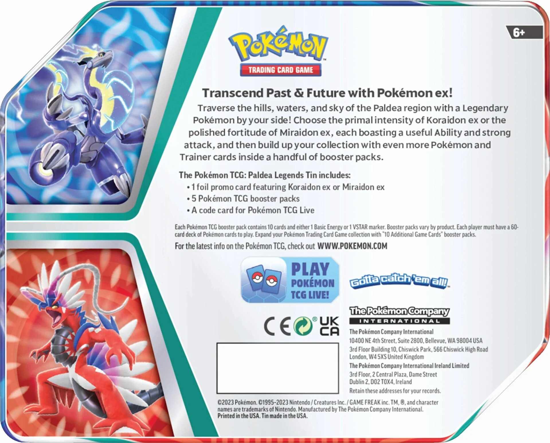 Pokémon TCG: Paldea Legends Tins (Miraidon ex) - Image 4