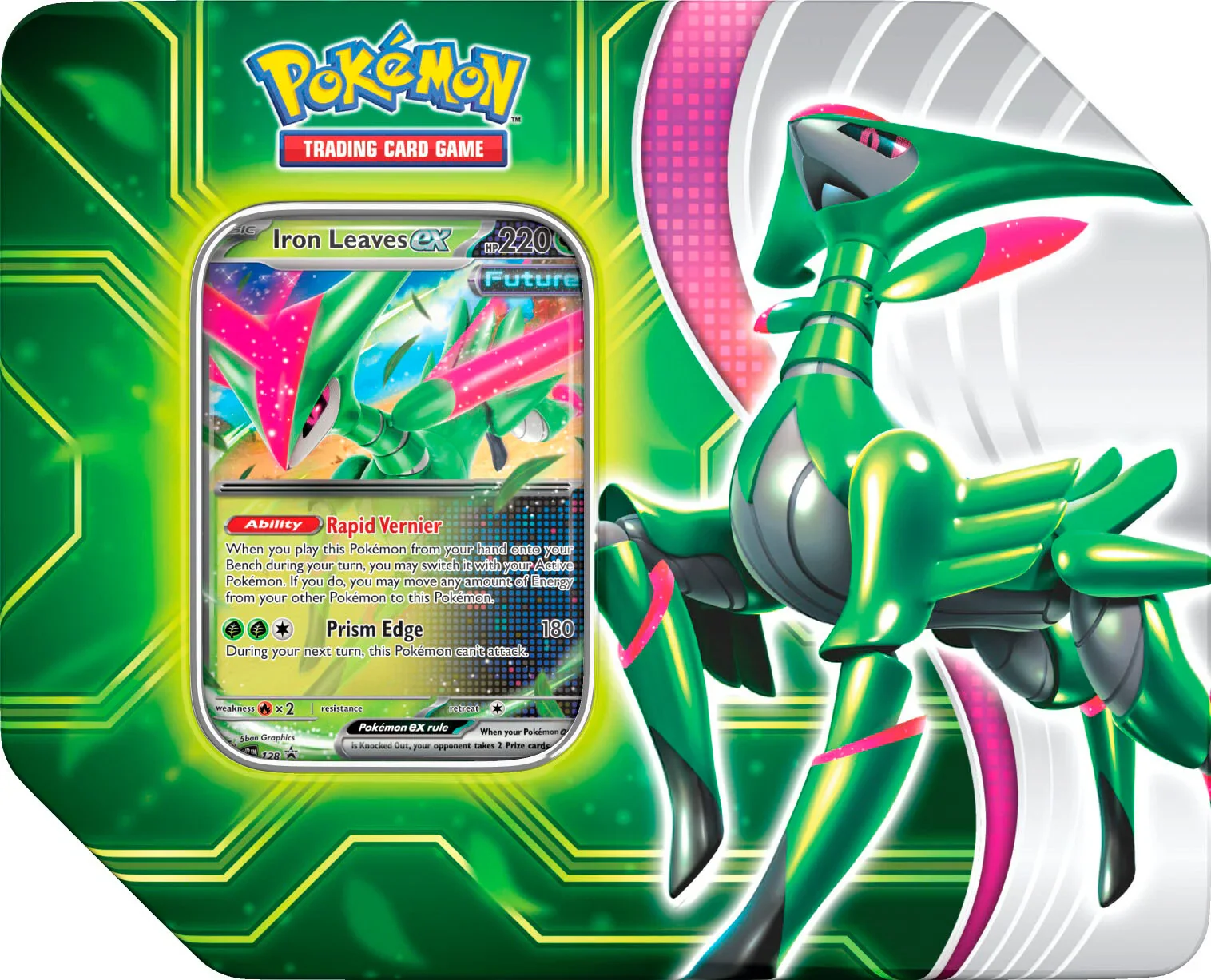Pokémon TCG: Paradox Clash Tin (Iron Leaves ex) - Image 3