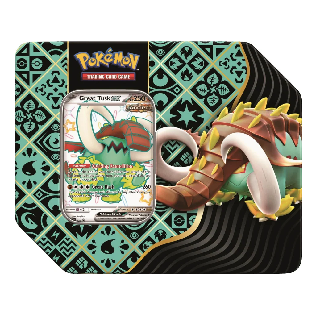 Pokémon TCG: Scarlet & Violet: Paldean Fates - Tin (Great Tusk ex) - Image 3