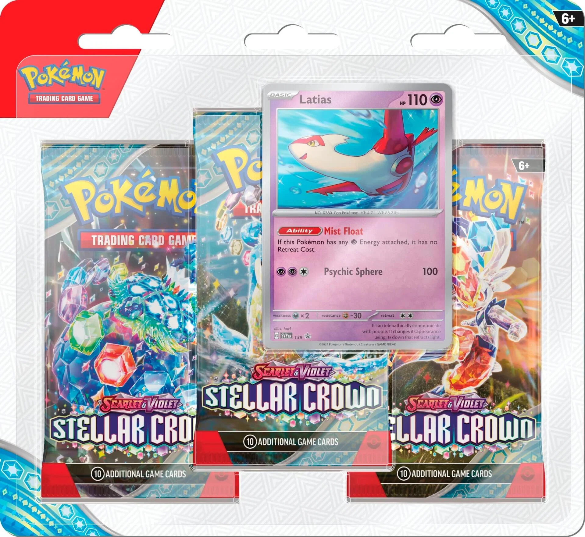 Pokémon TCG: Scarlet & Violet: Stellar Crown - 3 Pack Blister (Latias) - Image 3