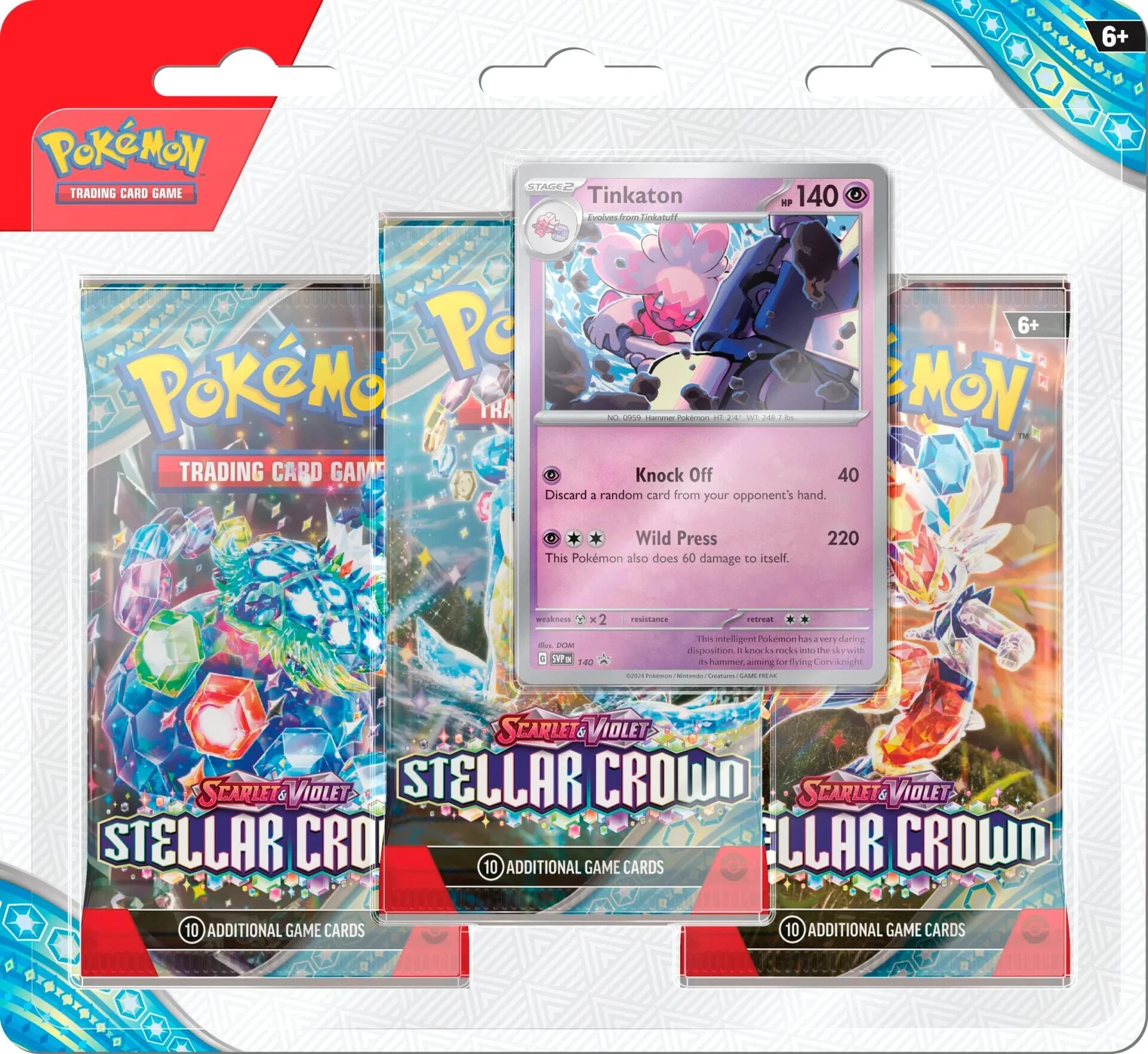 Pokémon TCG: Scarlet & Violet: Stellar Crown - 3 Pack Blister (Tinkaton) - Image 3