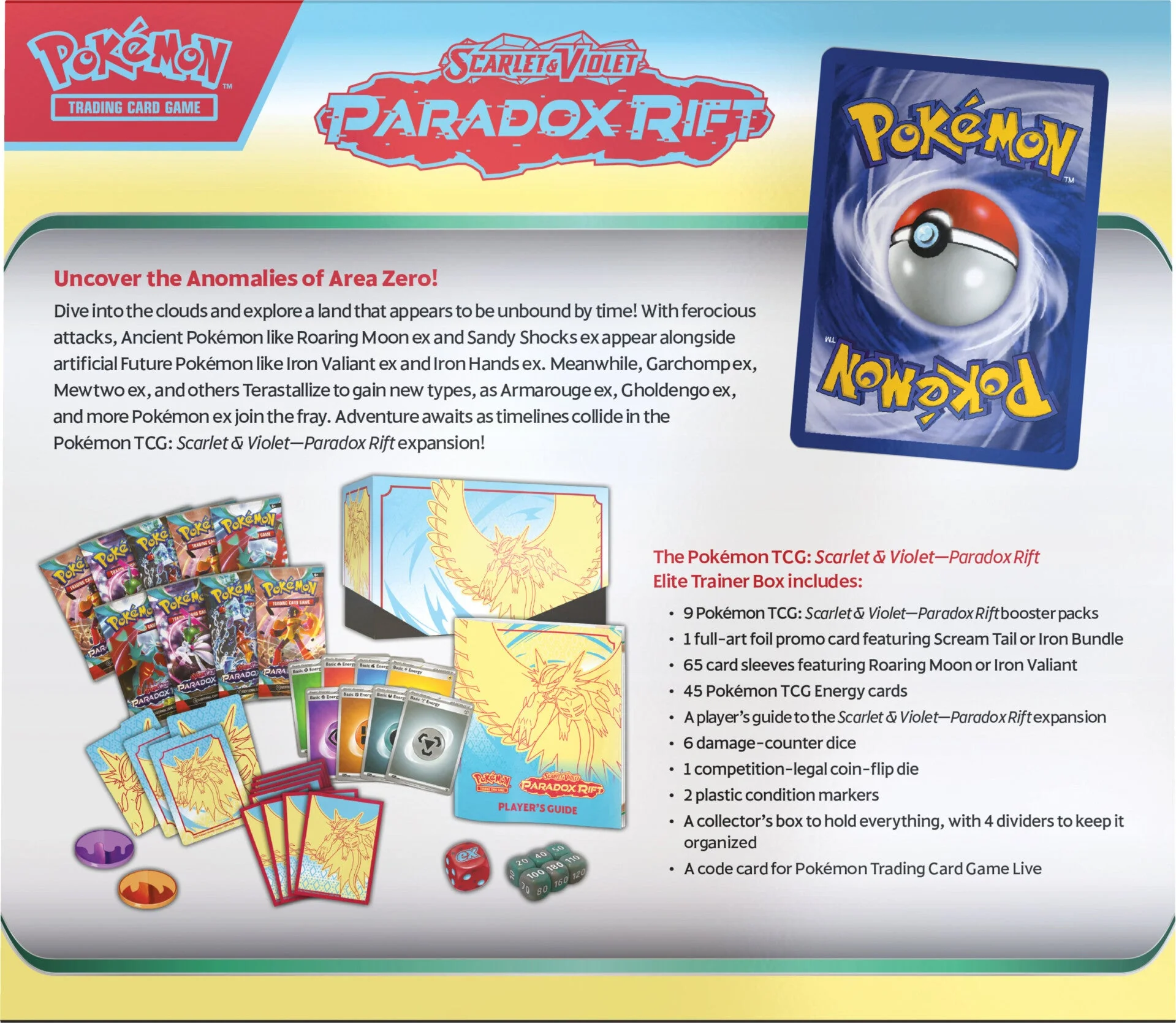 Pokémon TCG: Scarlet & Violet: Paradox Rift - Elite Trainer Box (Roaring Moon) - Image 5