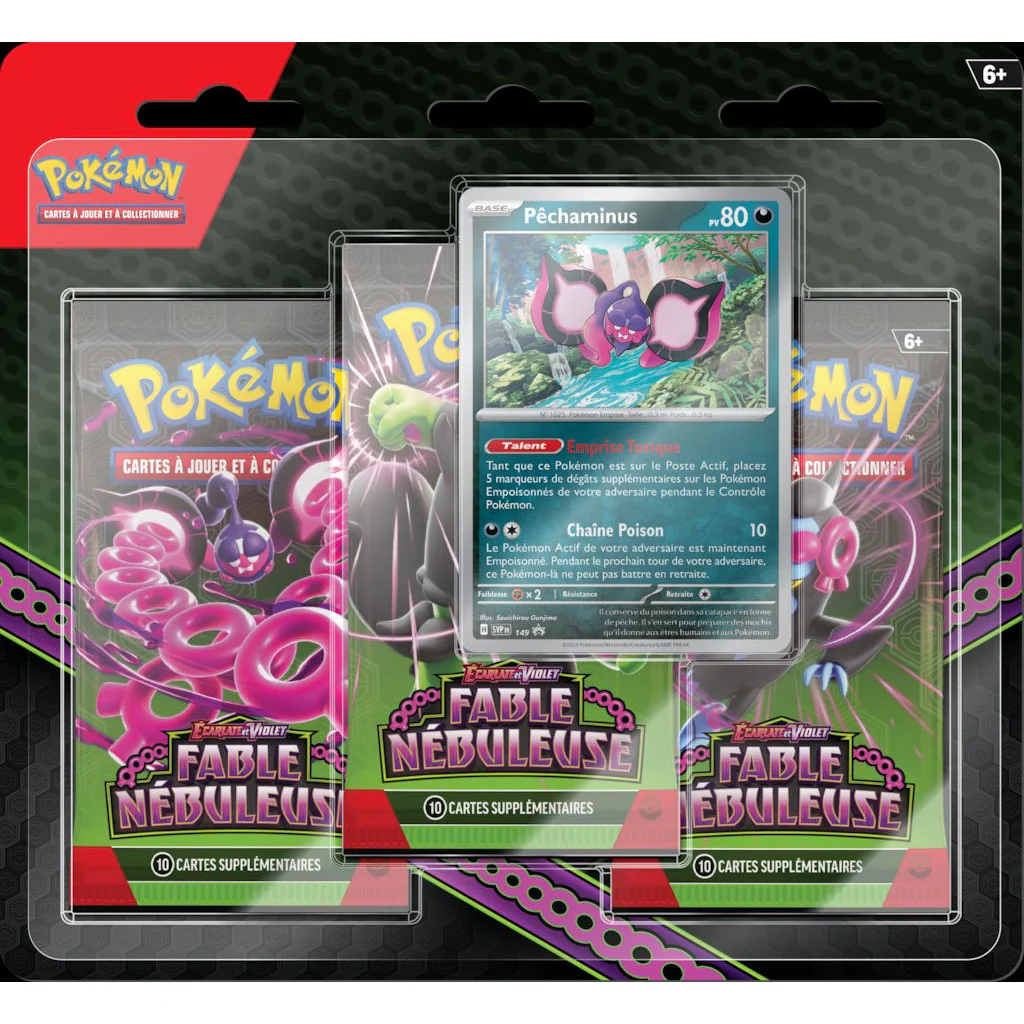 Pokémon TCG: Scarlet & Violet: Shrouded Fable - 3-Pack Blisters (Pecharunt) - Image 3