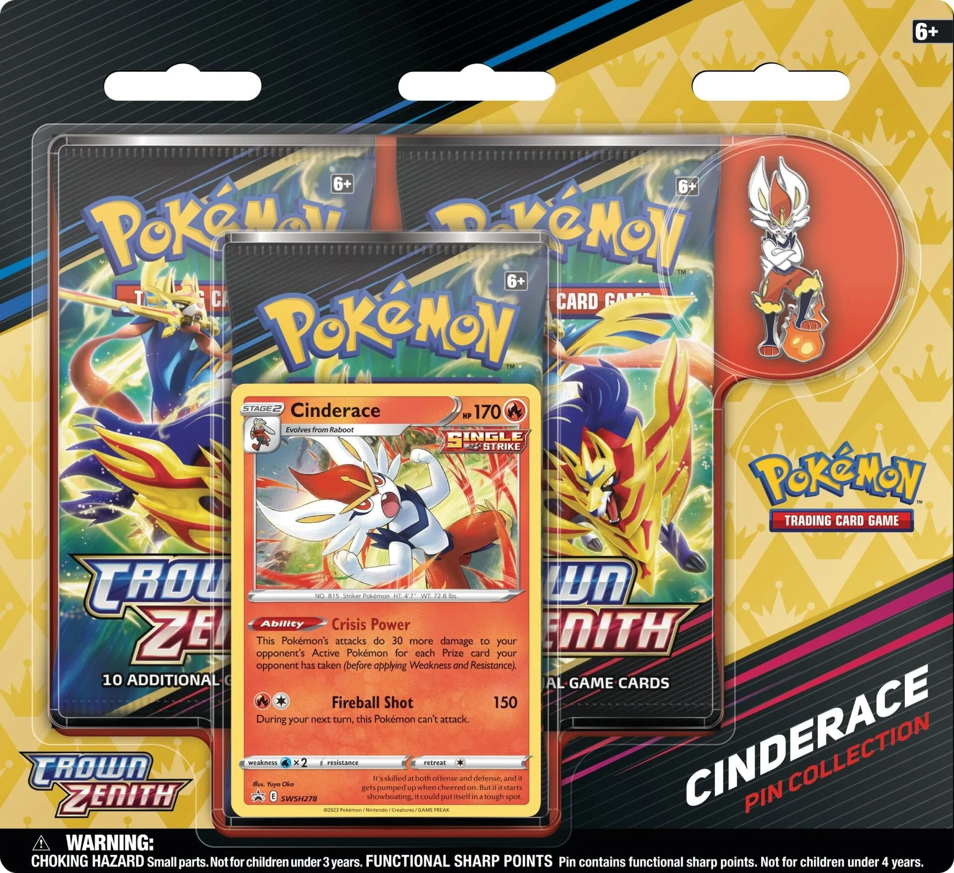 Pokémon TCG: Sword & Shield: Crown Zenith - Pin Collection (Cinderace) - Image 3