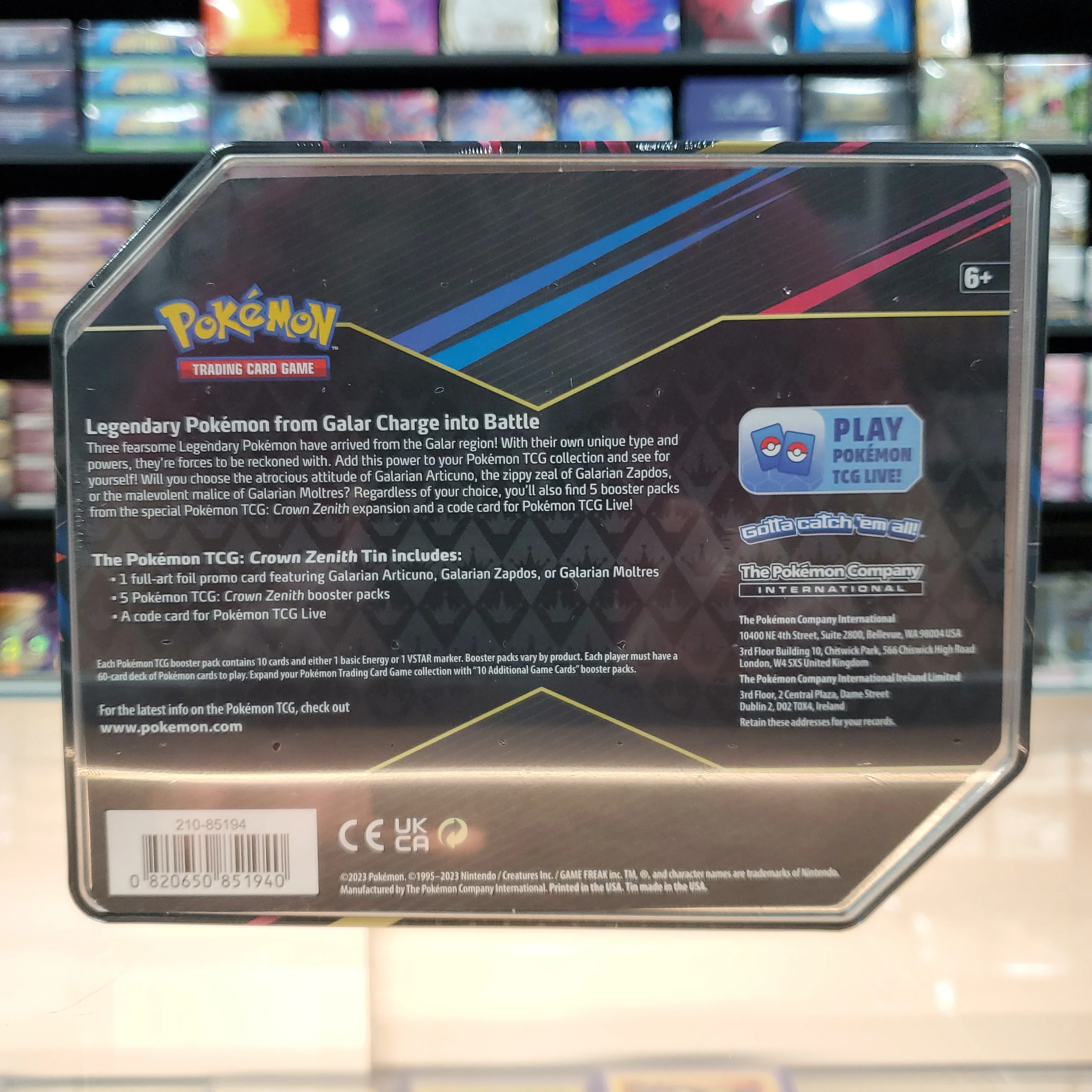 Pokémon TCG: Sword & Shield: Crown Zenith - Tin (Galarian Articuno) - Image 3