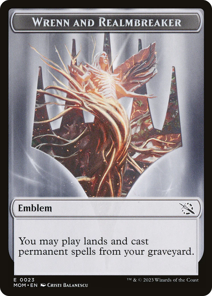 Treasure (21) // Wrenn and Realmbreaker Emblem Double-Sided Token [March of the Machine Tokens] - Image 2
