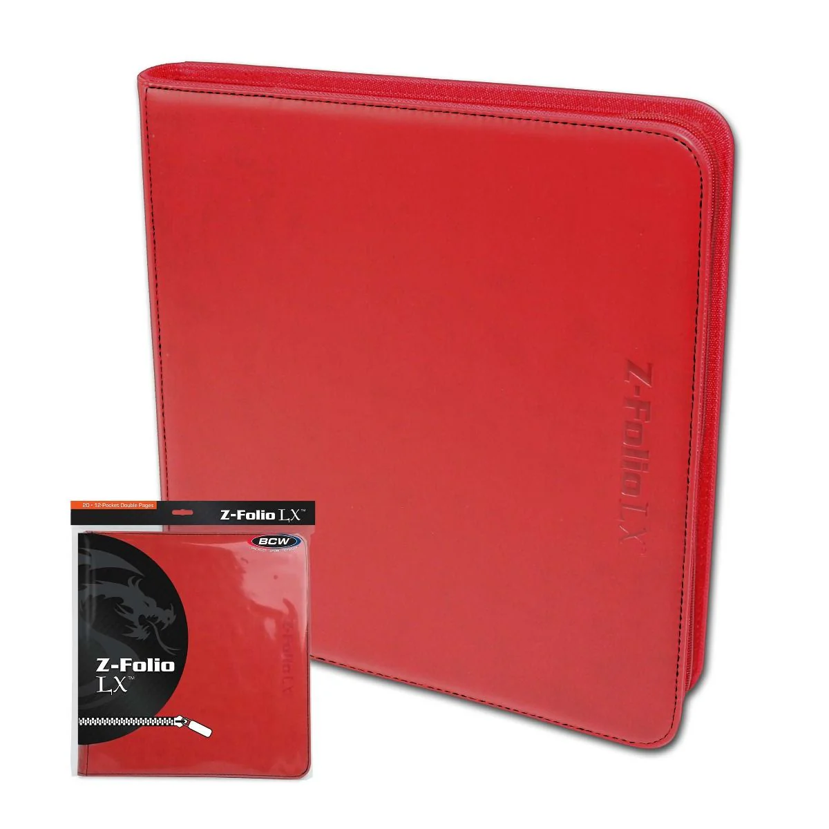 BCW: 12 Pocket Z-Folio LX Zipper Binder (Red) - Image 4