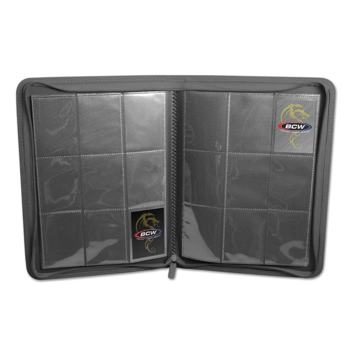 BCW: 9 Pocket Z-Folio Zipper Binder (Gray) - Image 3