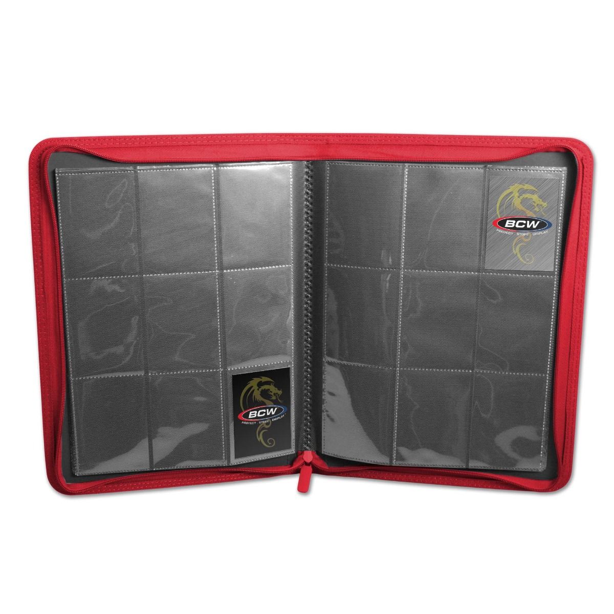 BCW: 9 Pocket Z-Folio Zipper Binder (Red) - Image 3