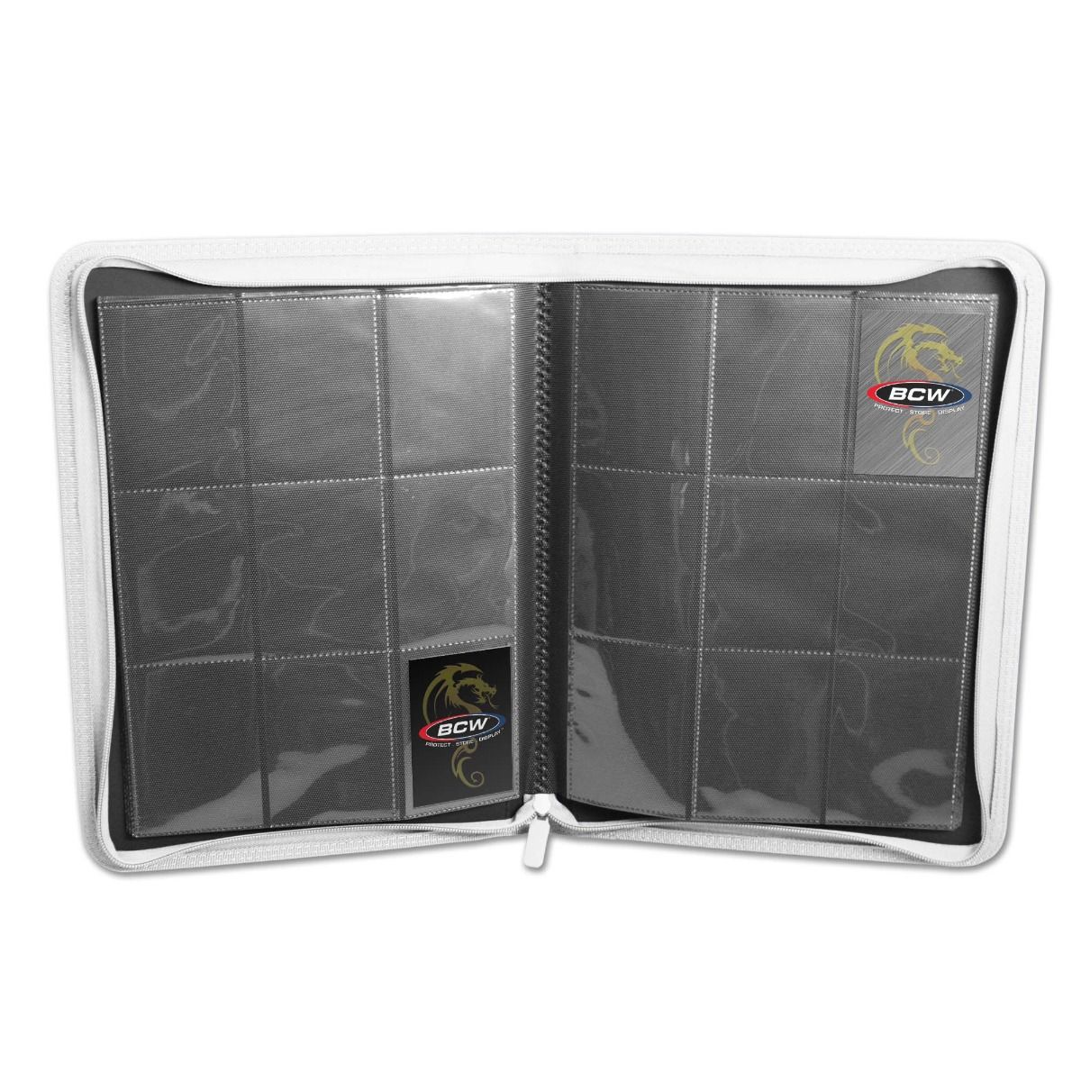 BCW: 9 Pocket Z-Folio Zipper Binder (White) - Image 3